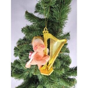 Vintage Annalee Angel Doll Playing The Harp Christmas Ornament 1995